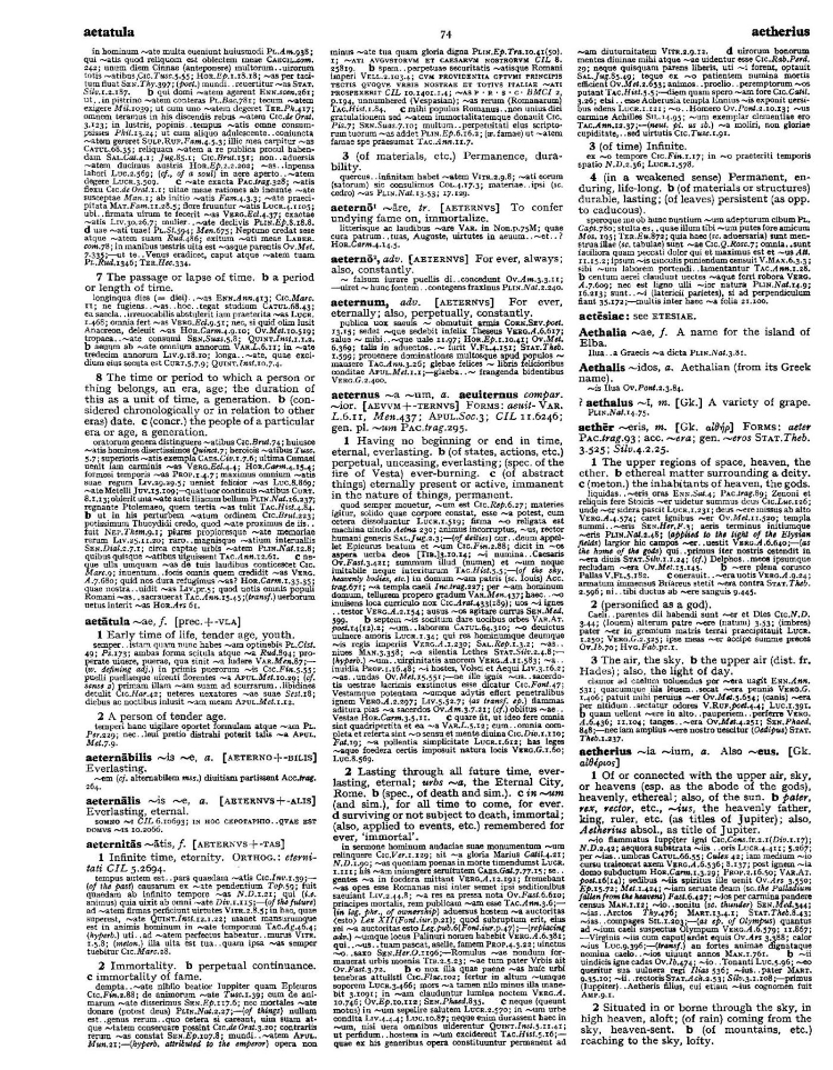 Page from the Oxford Latin Dictionary