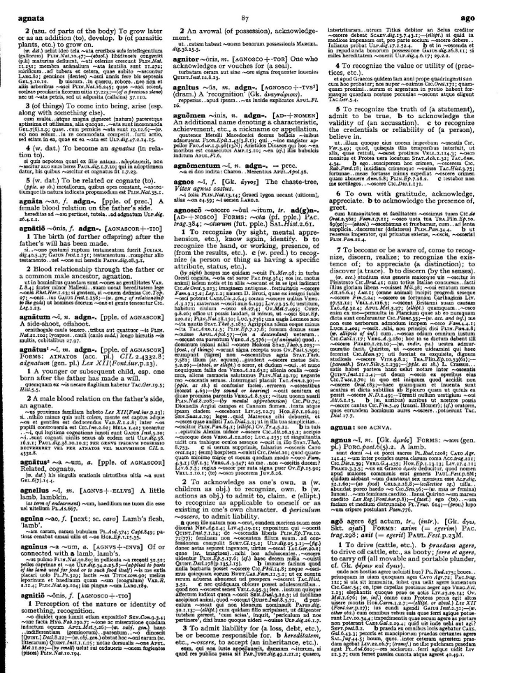 Page from the Oxford Latin Dictionary