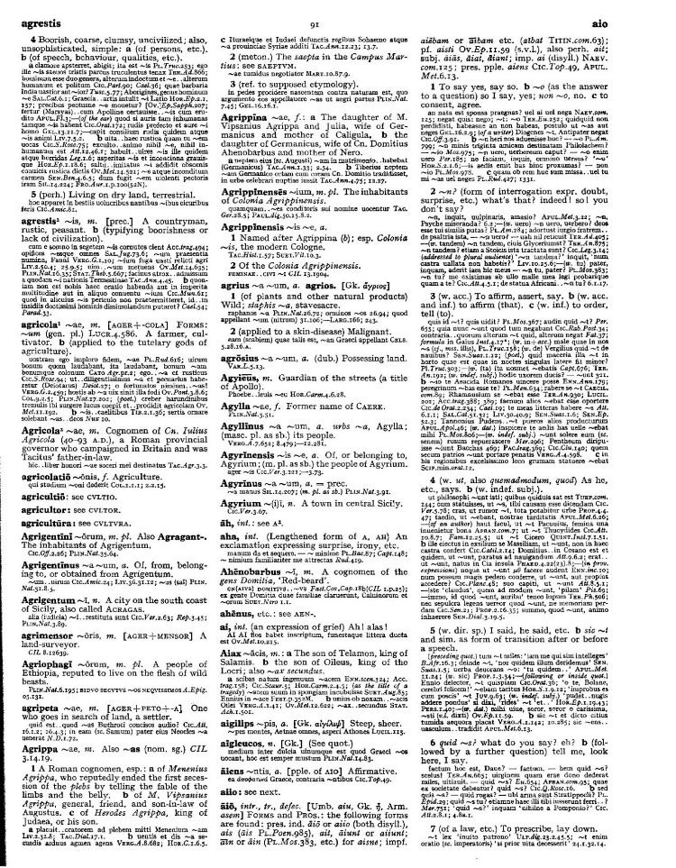 Page from the Oxford Latin Dictionary