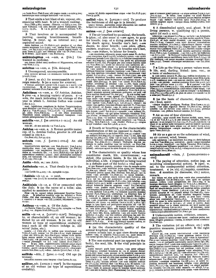 Page from the Oxford Latin Dictionary