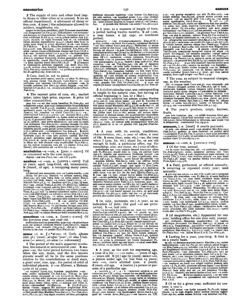 Page from the Oxford Latin Dictionary