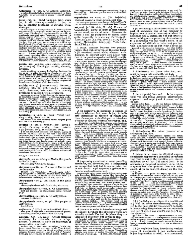 Page from the Oxford Latin Dictionary
