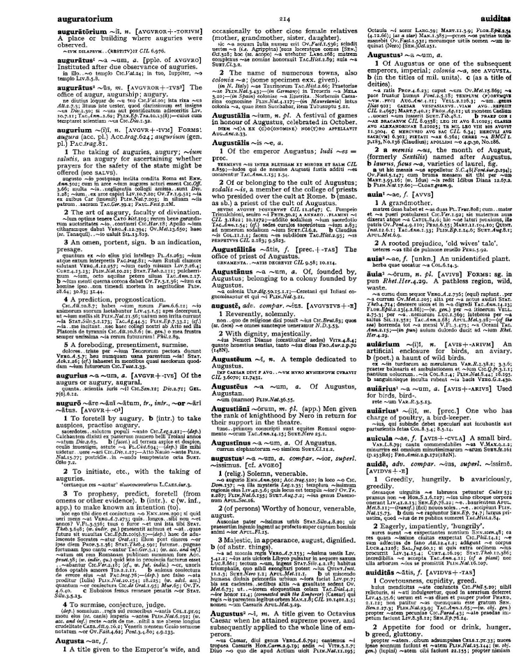 Page from the Oxford Latin Dictionary