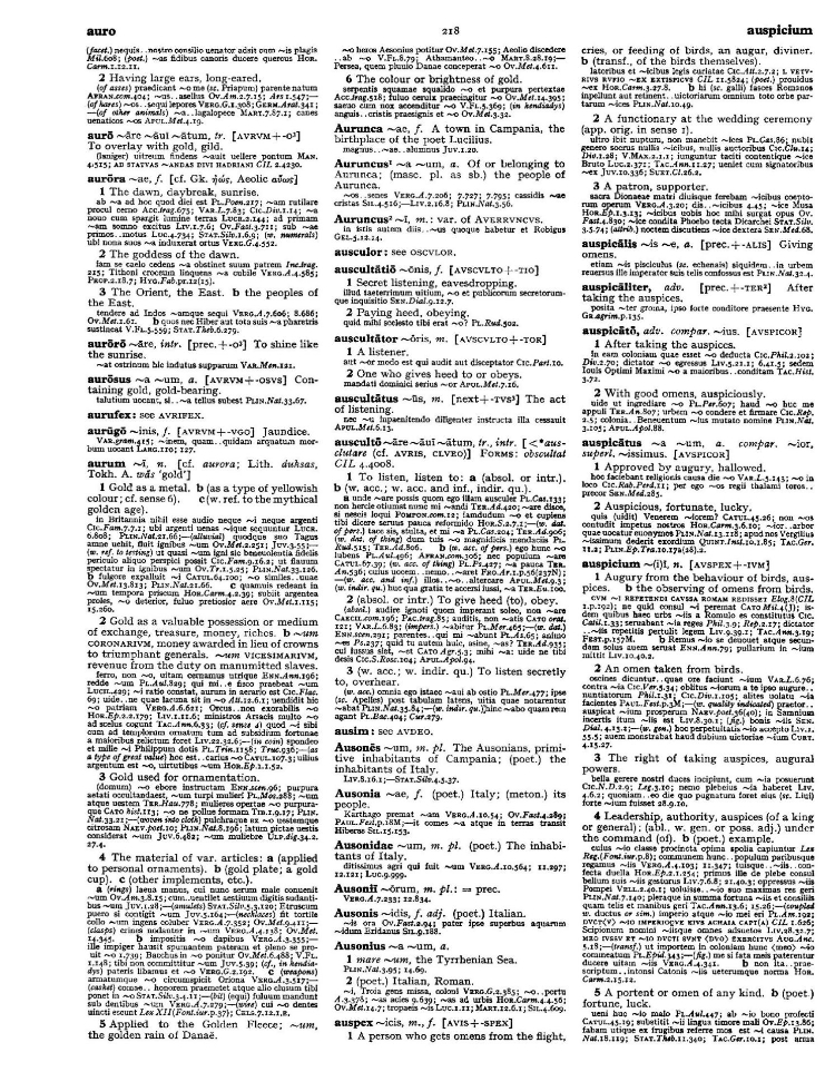 Page from the Oxford Latin Dictionary