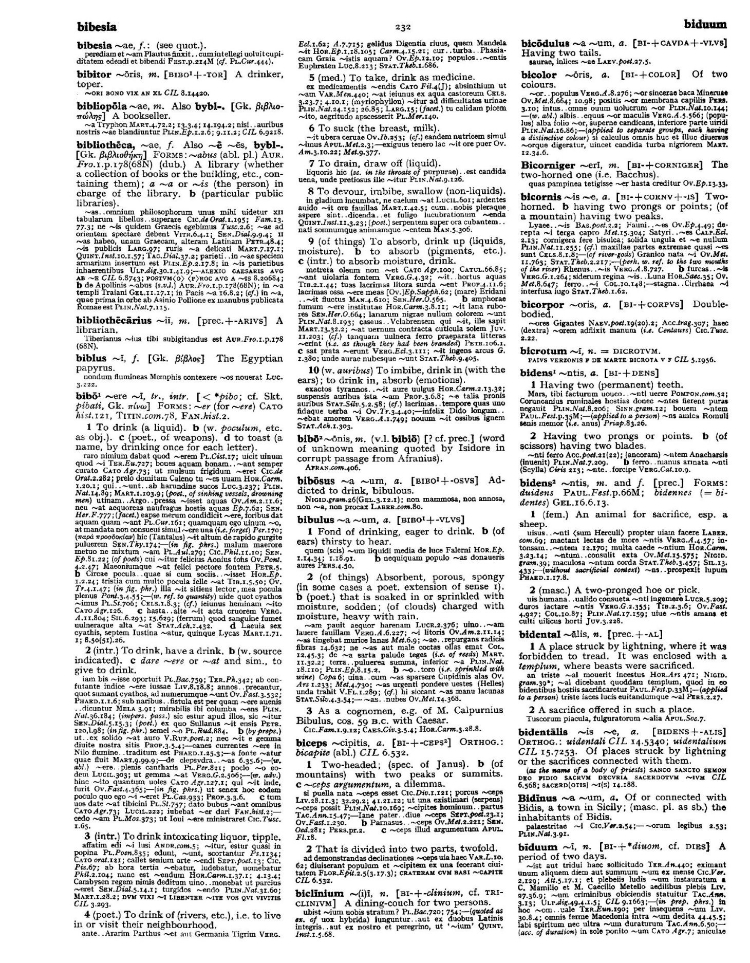 Page from the Oxford Latin Dictionary