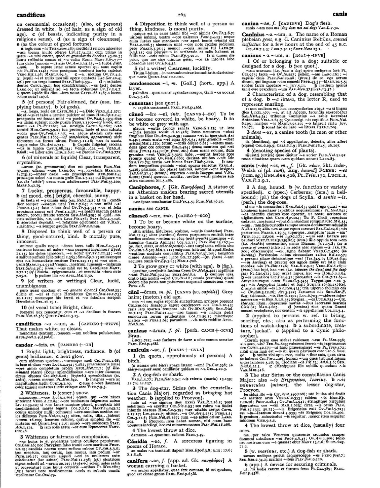 Page from the Oxford Latin Dictionary