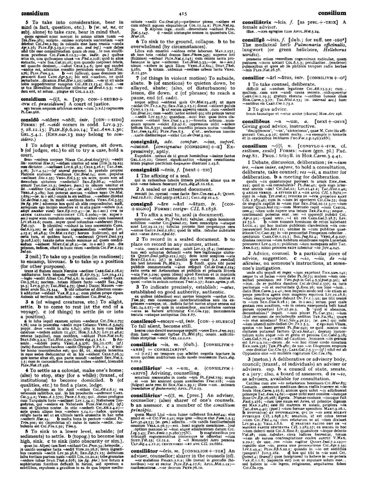 Page from the Oxford Latin Dictionary