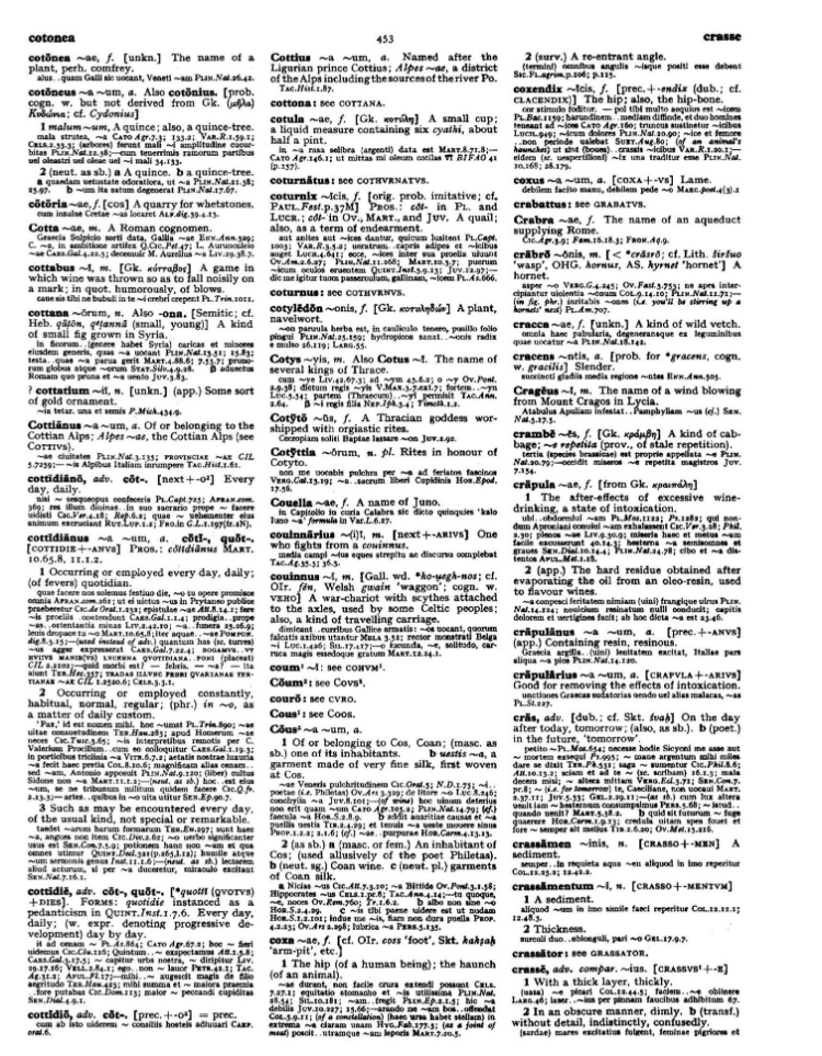 Page from the Oxford Latin Dictionary