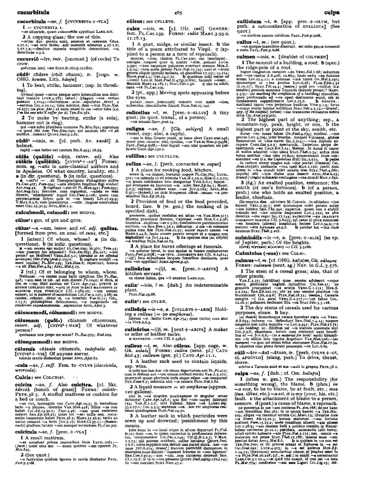 Page from the Oxford Latin Dictionary