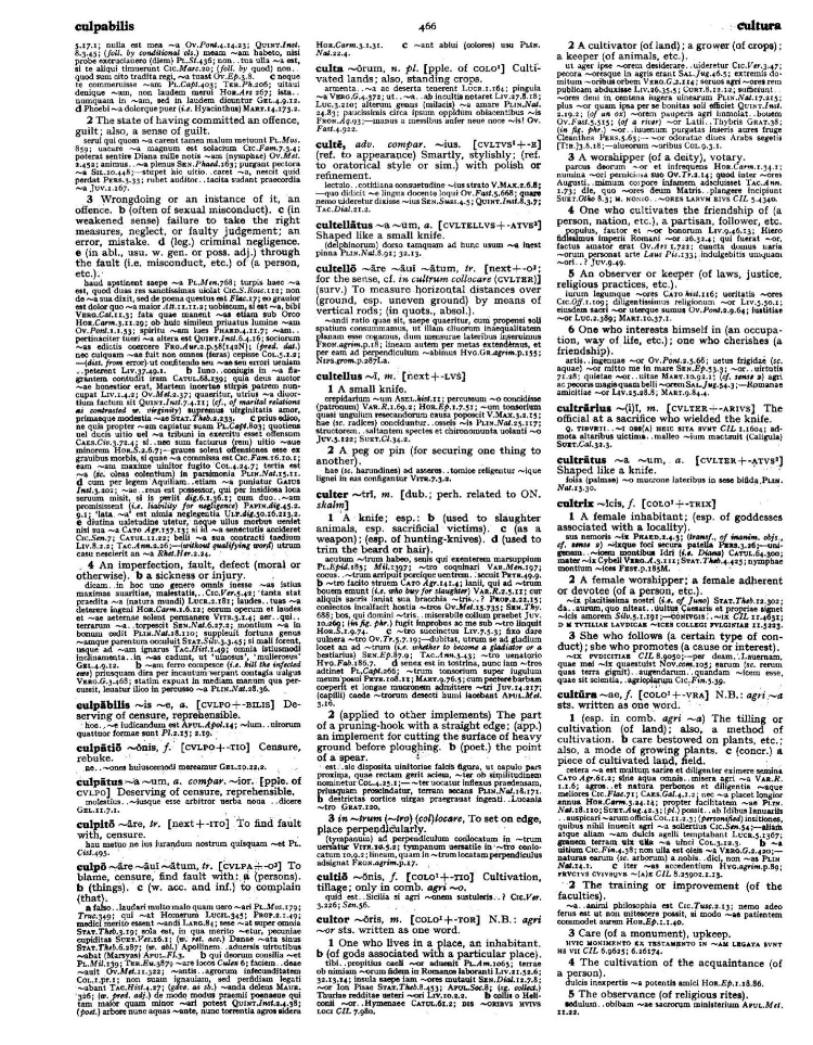 Page from the Oxford Latin Dictionary