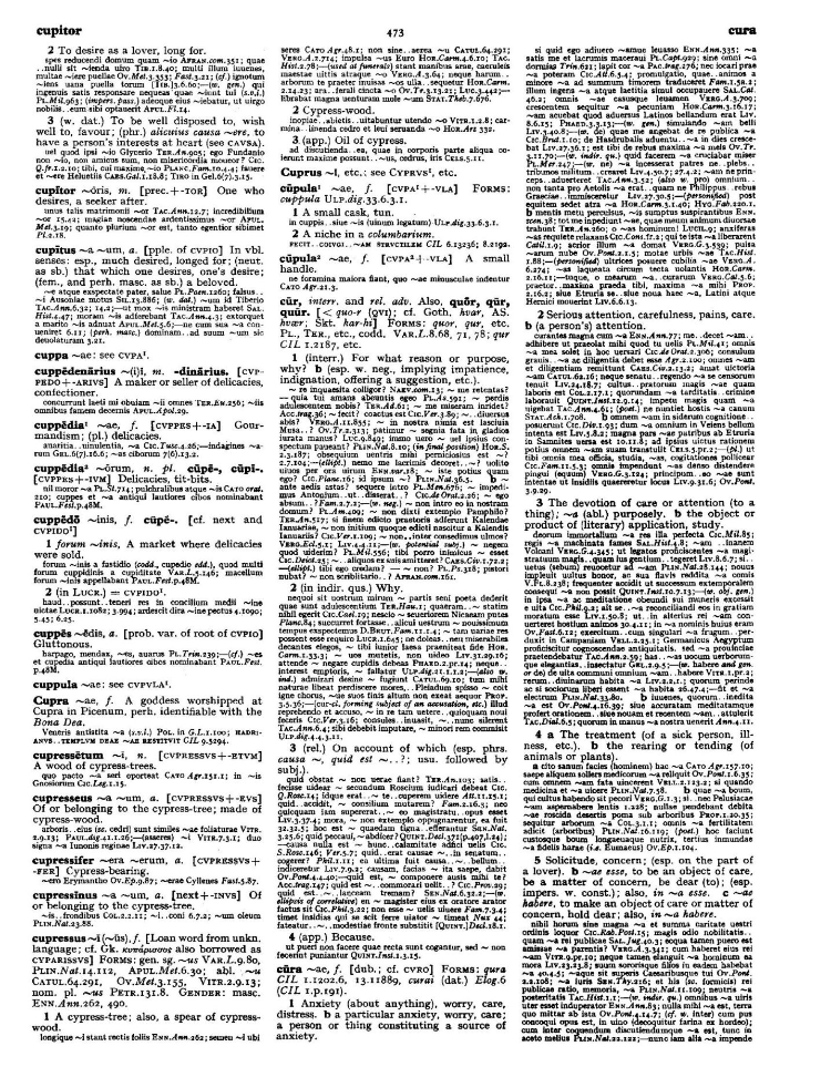 Page from the Oxford Latin Dictionary