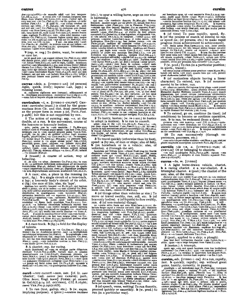 Page from the Oxford Latin Dictionary