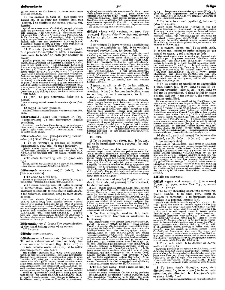 Page from the Oxford Latin Dictionary