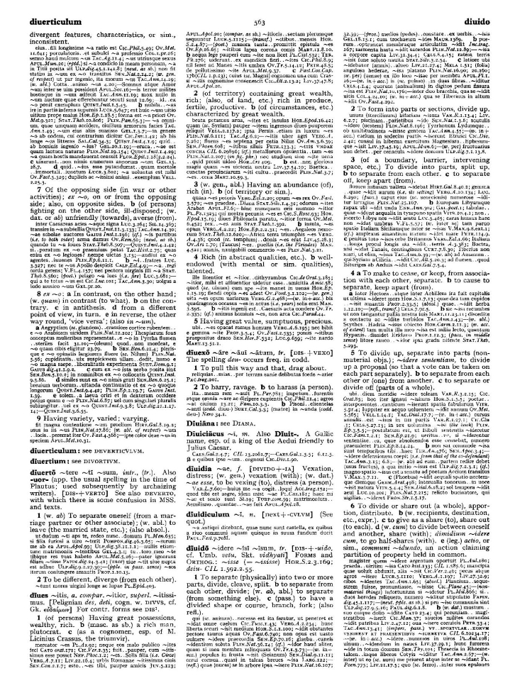 Page from the Oxford Latin Dictionary