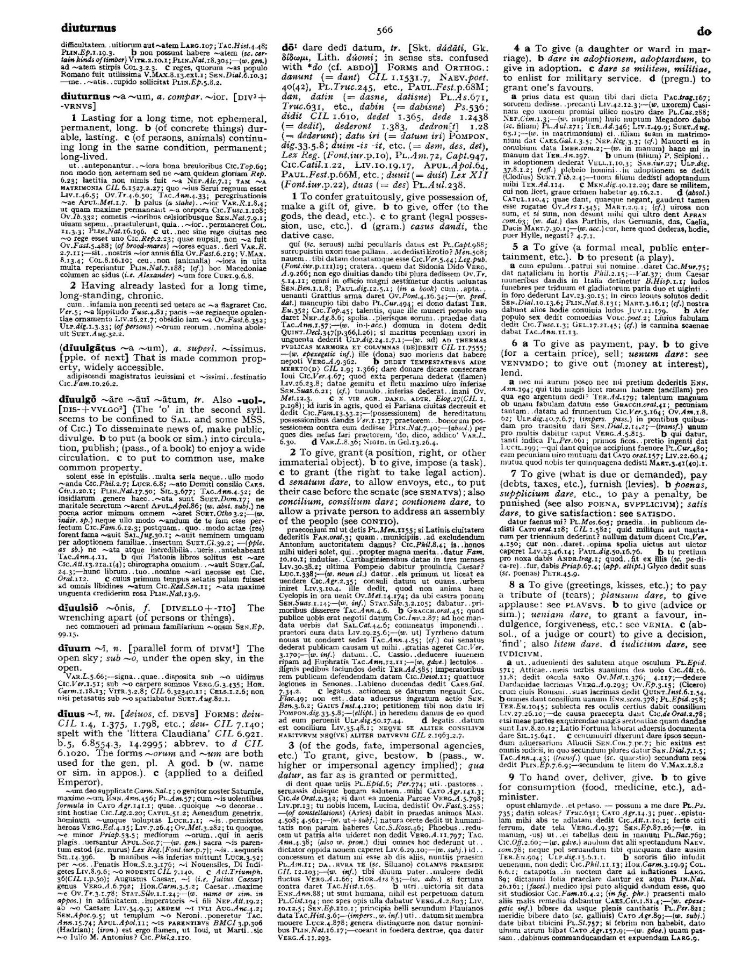 Page from the Oxford Latin Dictionary