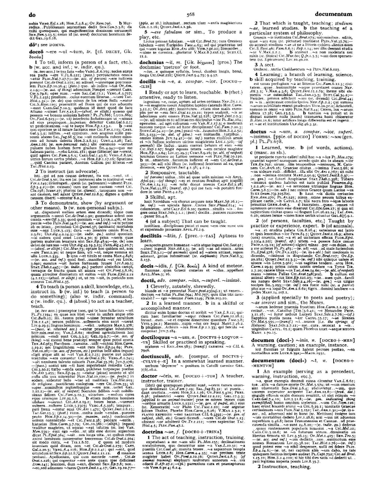 Page from the Oxford Latin Dictionary