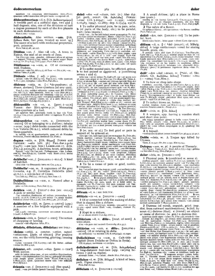 Page from the Oxford Latin Dictionary