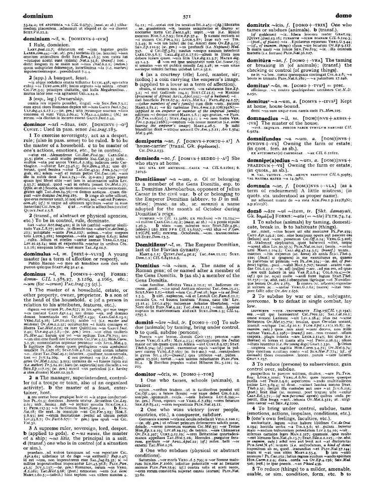 Page from the Oxford Latin Dictionary
