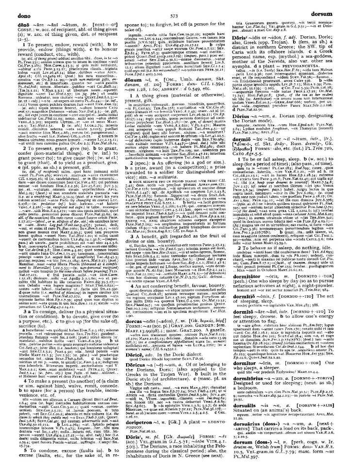 Page from the Oxford Latin Dictionary