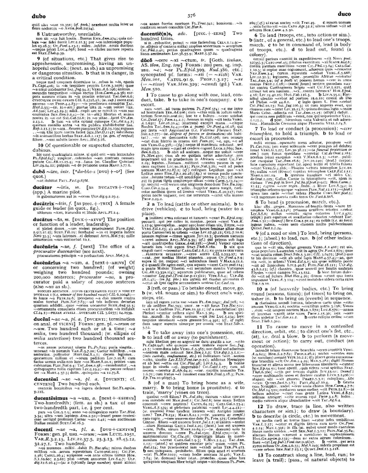 Page from the Oxford Latin Dictionary