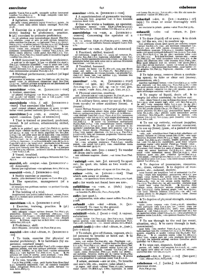 Page from the Oxford Latin Dictionary