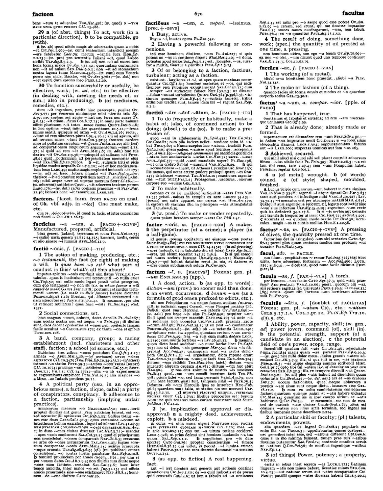 Page from the Oxford Latin Dictionary