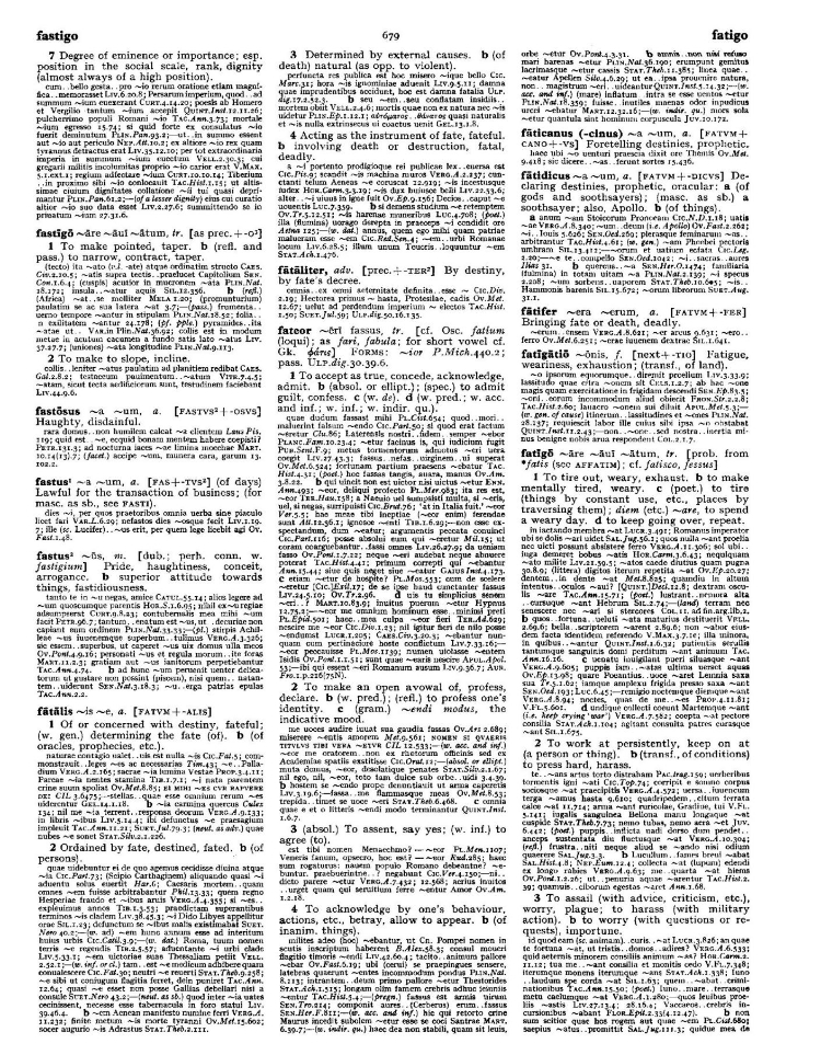 Page from the Oxford Latin Dictionary