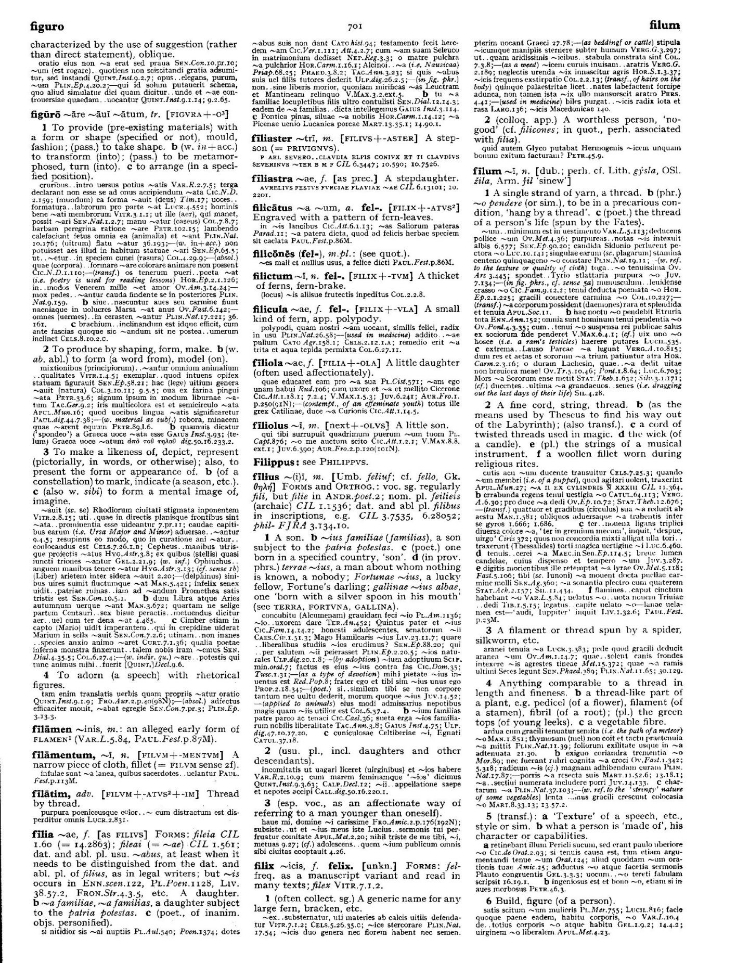 Page from the Oxford Latin Dictionary