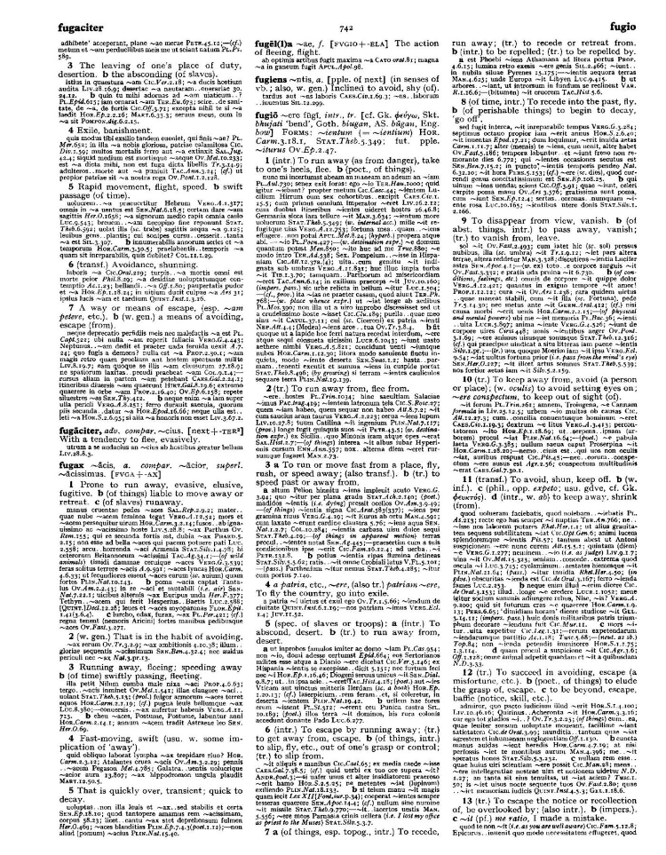 Page from the Oxford Latin Dictionary
