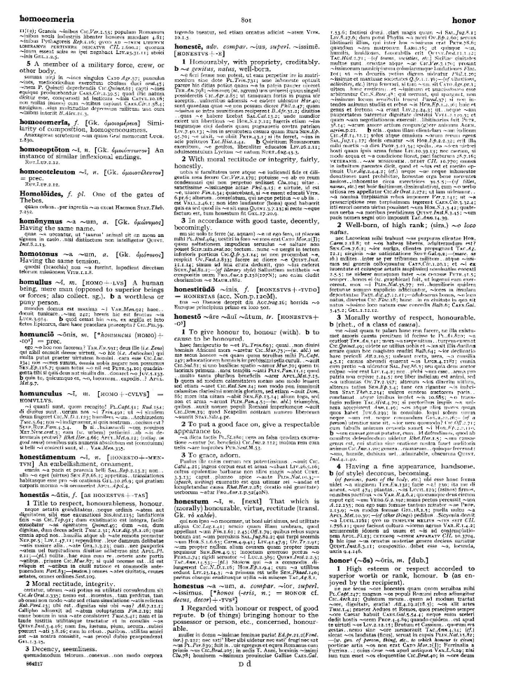 Page from the Oxford Latin Dictionary