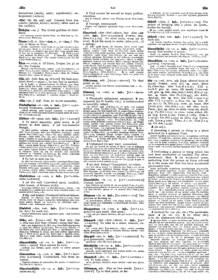 Page from the Oxford Latin Dictionary
