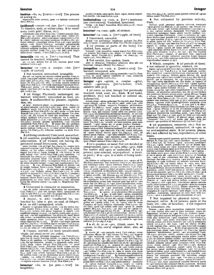 Page from the Oxford Latin Dictionary