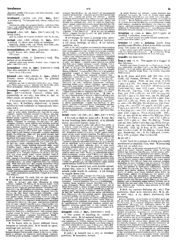 Page from the Oxford Latin Dictionary
