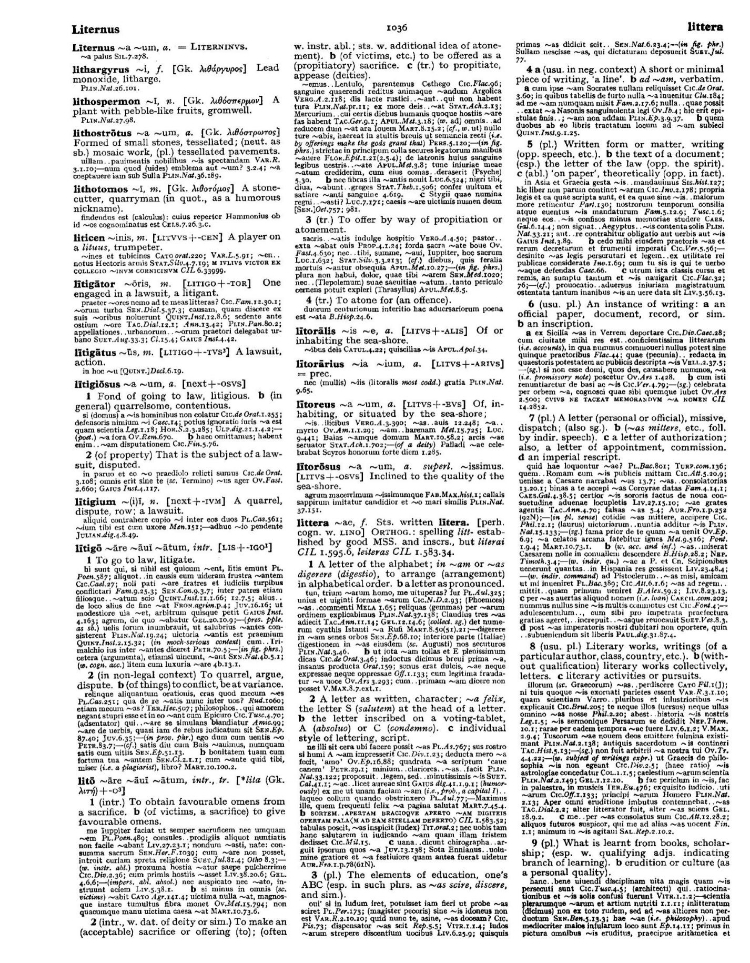 Page from the Oxford Latin Dictionary