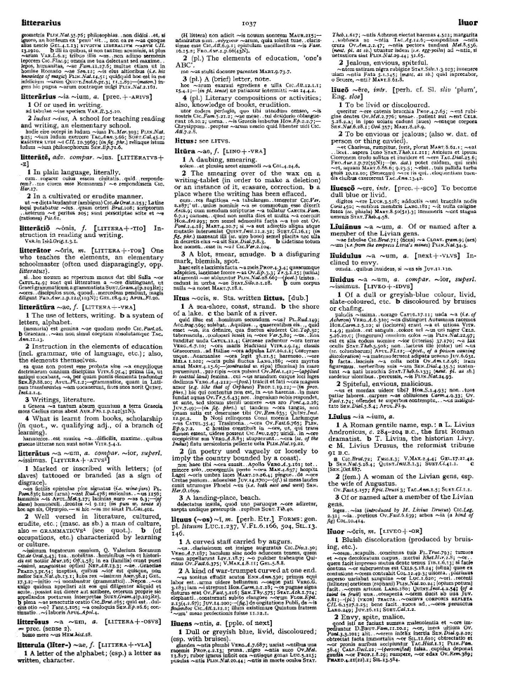 Page from the Oxford Latin Dictionary