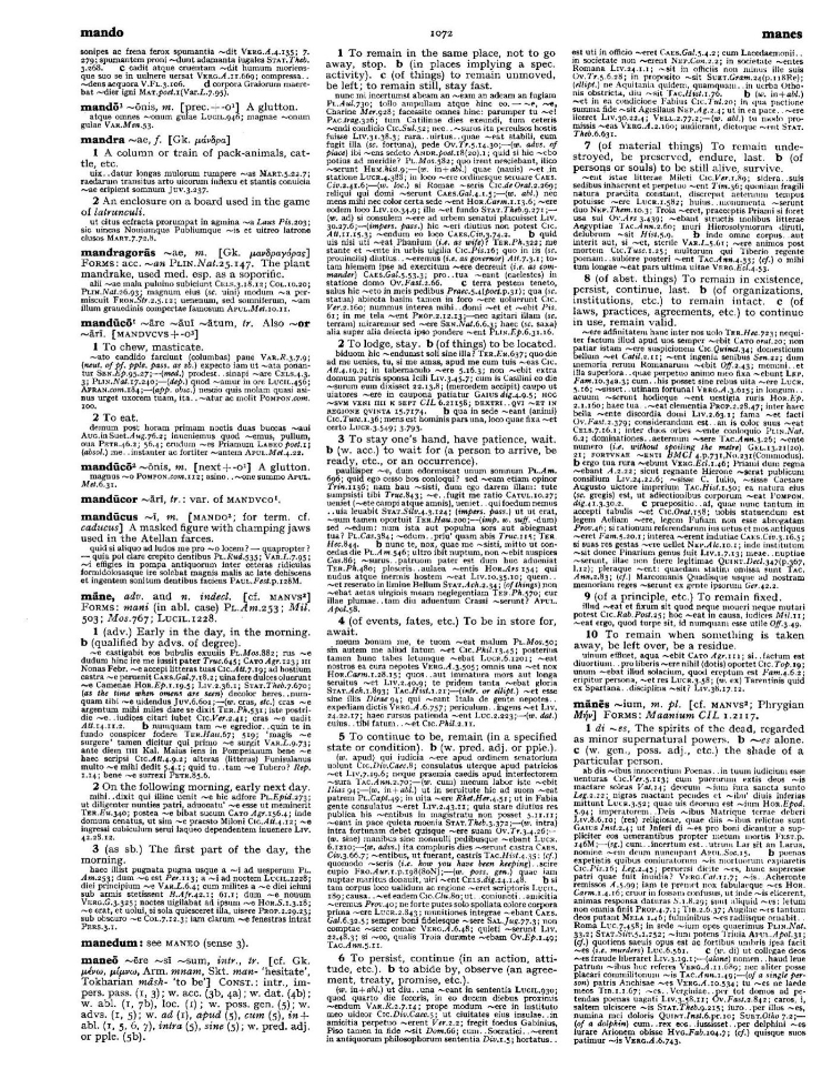 Page from the Oxford Latin Dictionary