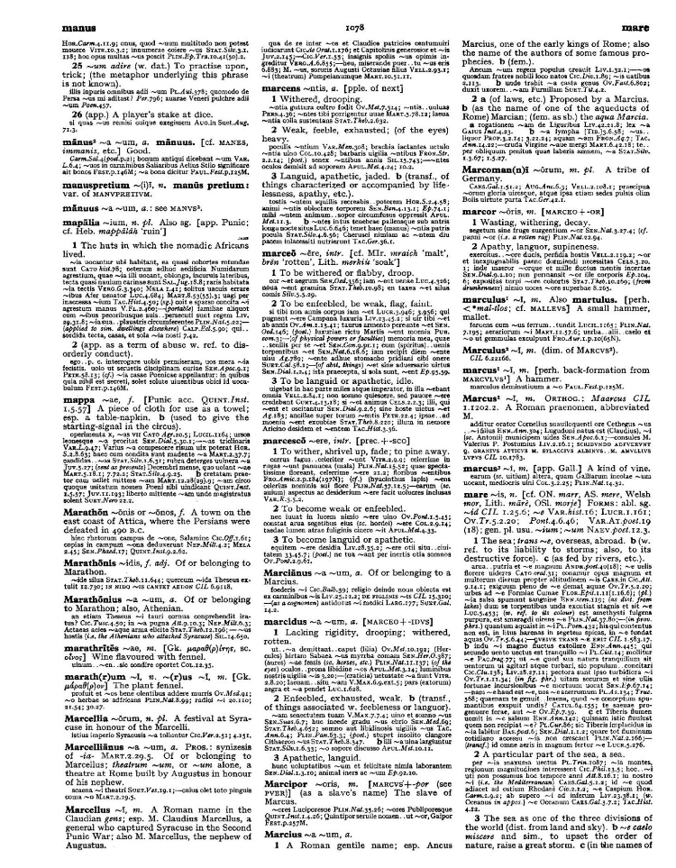 Page from the Oxford Latin Dictionary