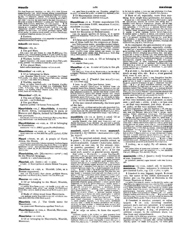 Page from the Oxford Latin Dictionary