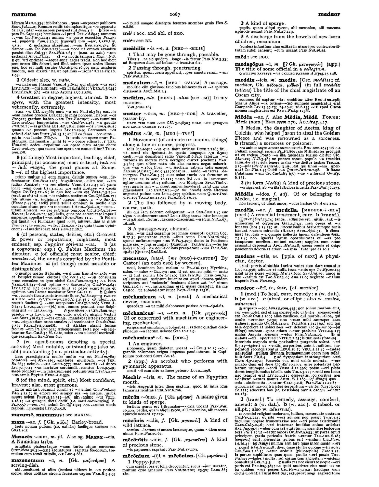 Page from the Oxford Latin Dictionary