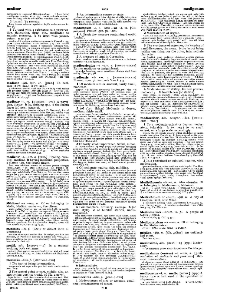 Page from the Oxford Latin Dictionary