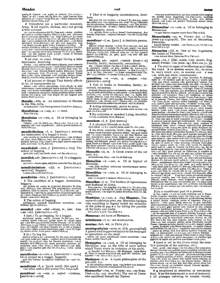 Page from the Oxford Latin Dictionary