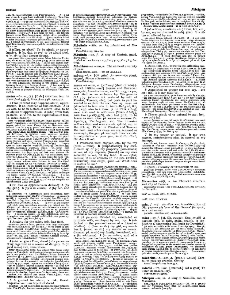Page from the Oxford Latin Dictionary