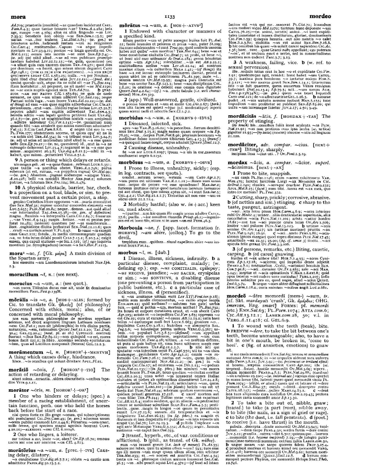 Page from the Oxford Latin Dictionary