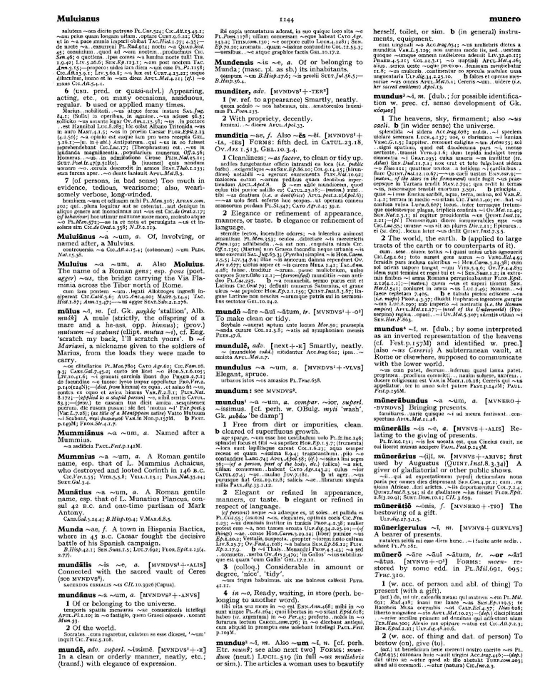 Page from the Oxford Latin Dictionary
