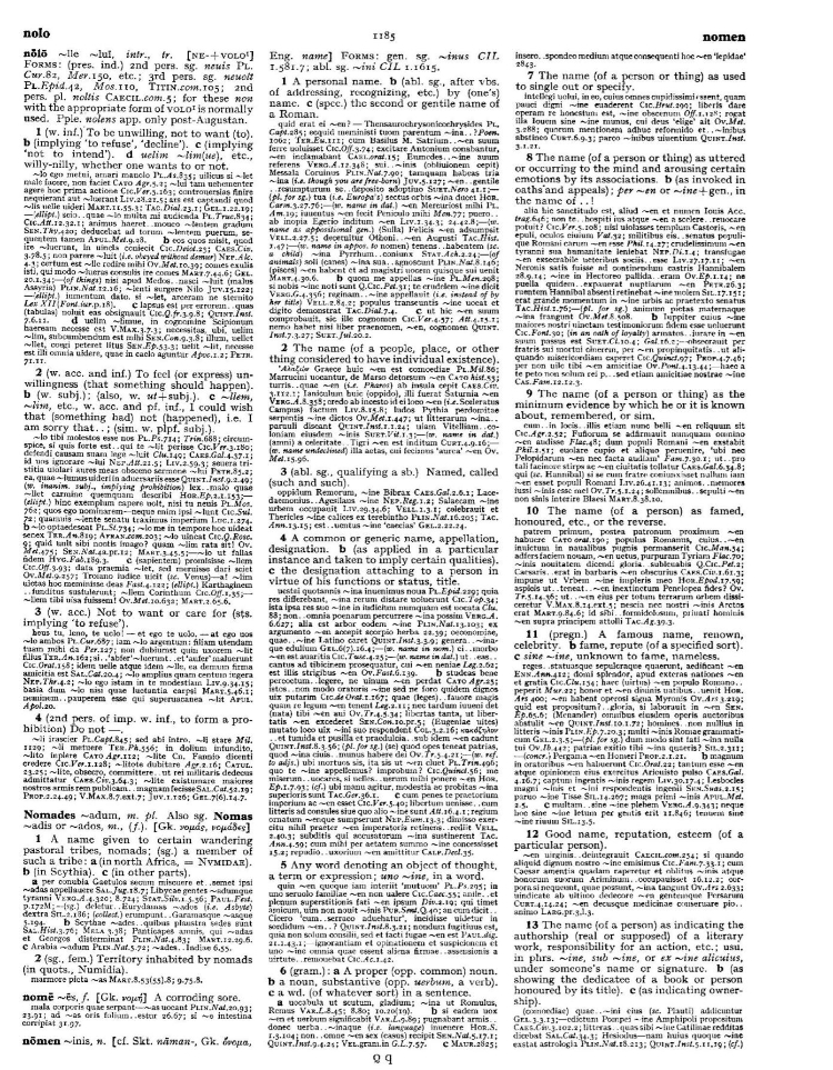 Page from the Oxford Latin Dictionary