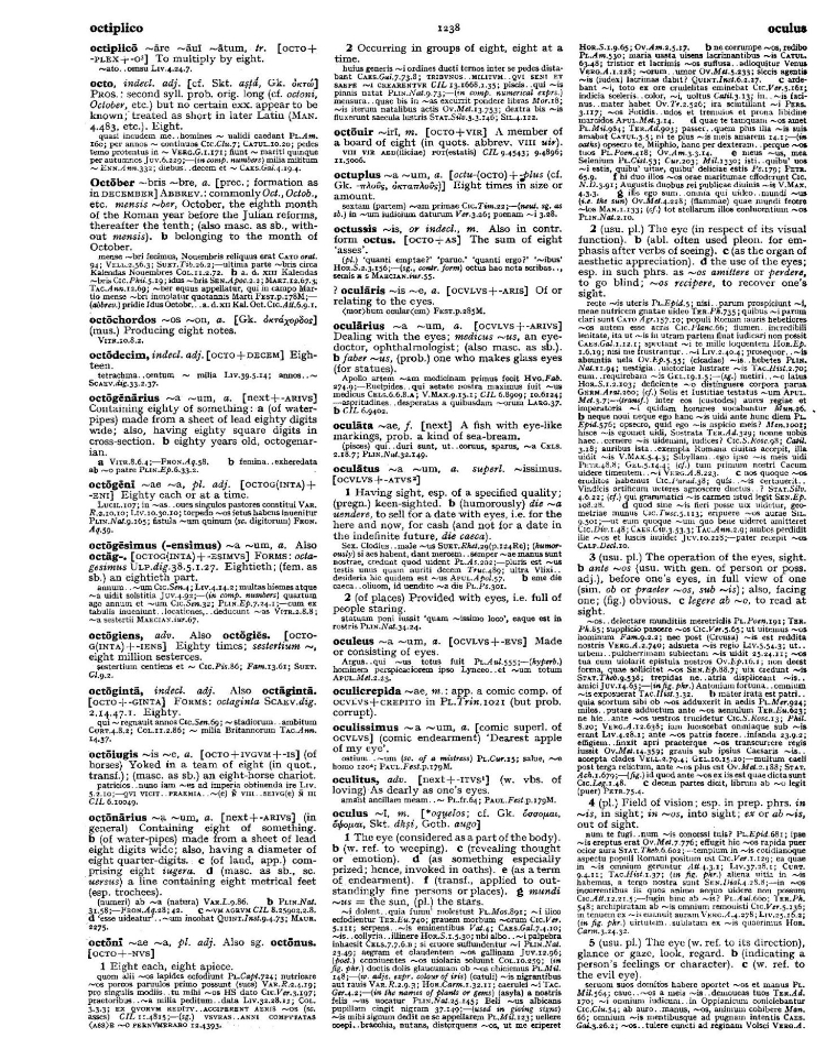 Page from the Oxford Latin Dictionary