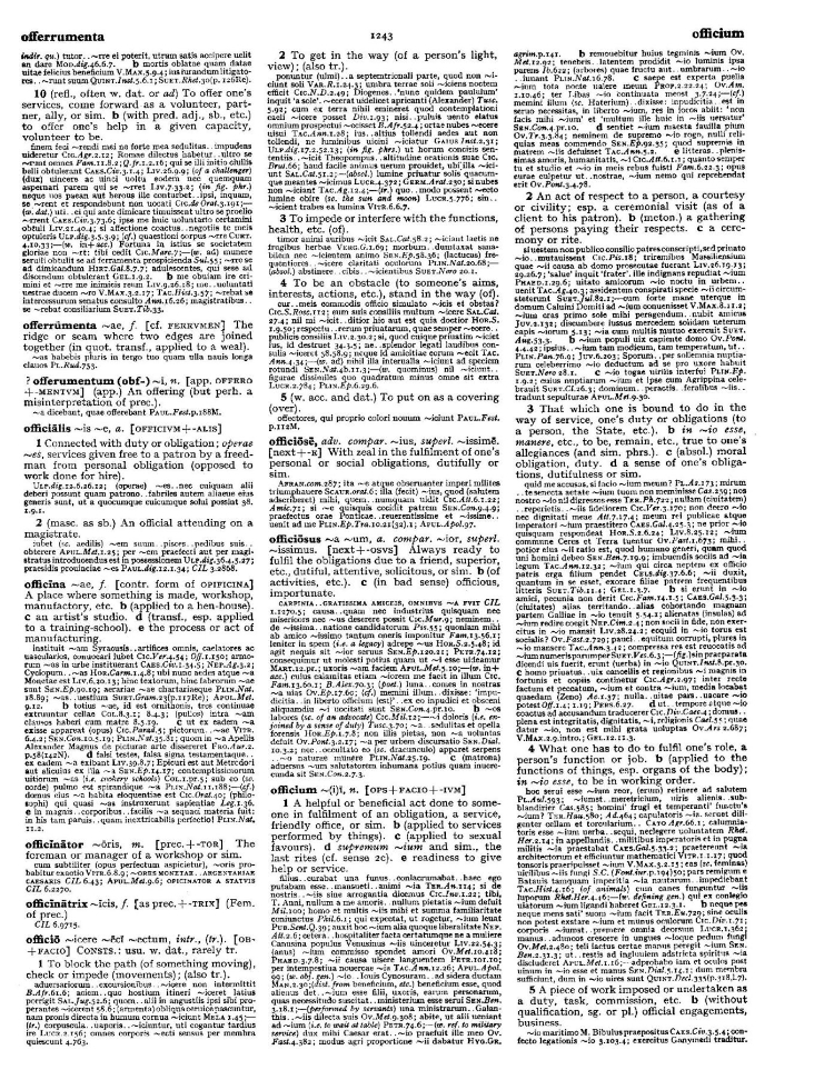 Page from the Oxford Latin Dictionary