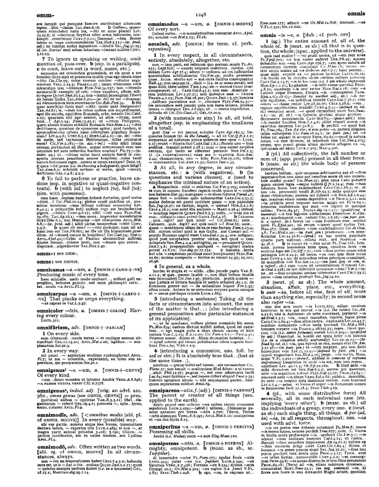 Page from the Oxford Latin Dictionary