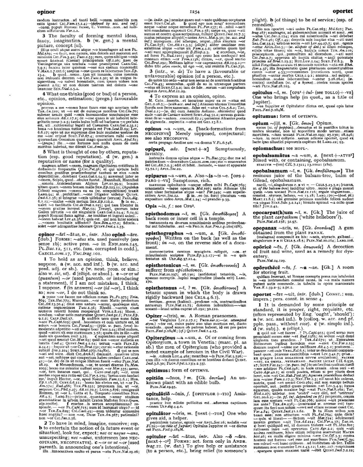 Page from the Oxford Latin Dictionary