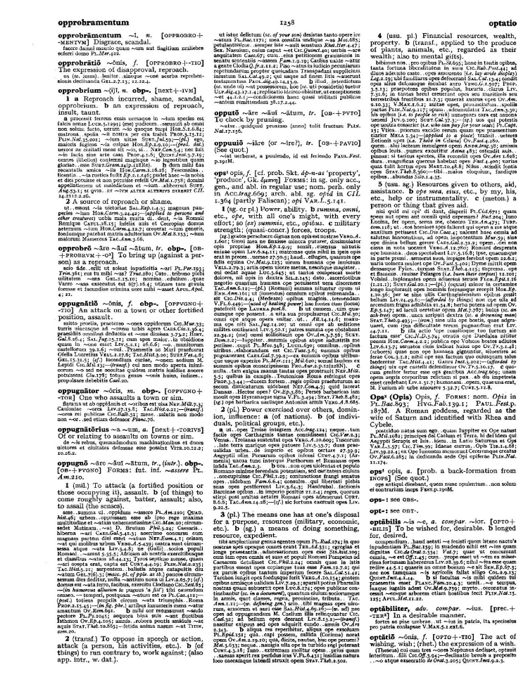 Page from the Oxford Latin Dictionary